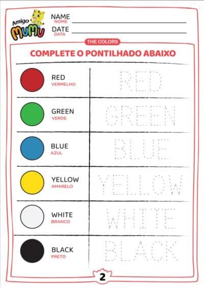 Cores em inglês - Colors in English
